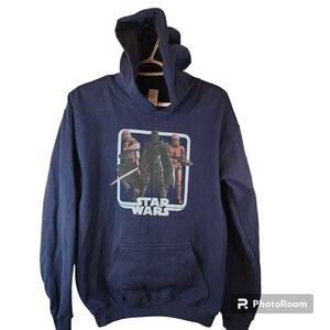 Star Wars Hoodie Sweatshirt Size Large Navy Blue Graphic